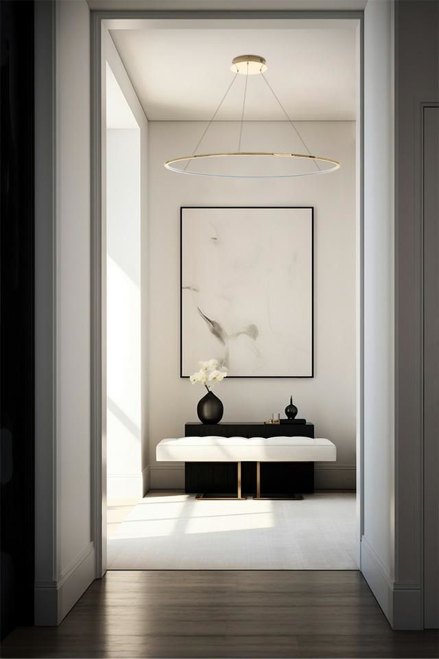 duża lampa ring slim 120 złota