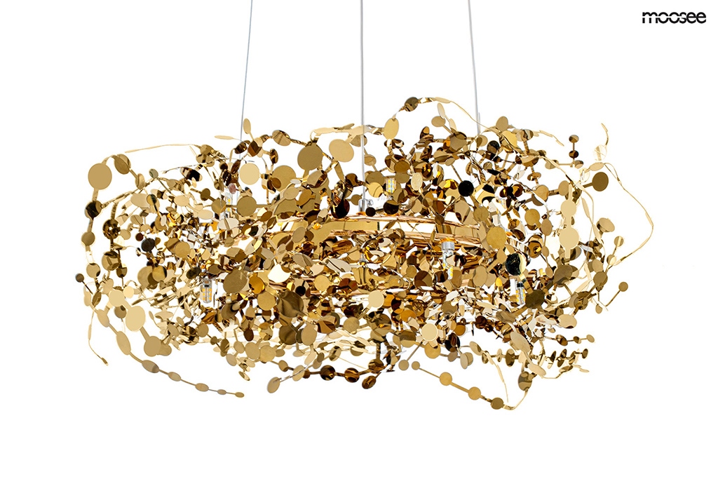 designerska lampa monete złota 60