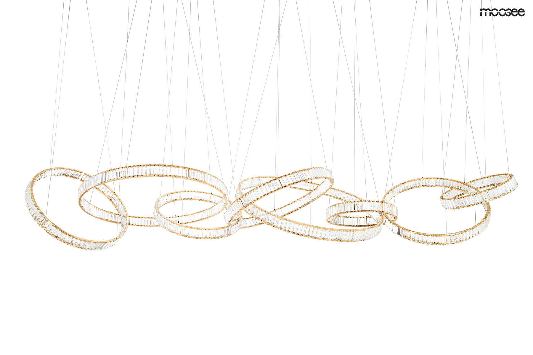 kryształowa lampa glamour Liberty line 8 złota