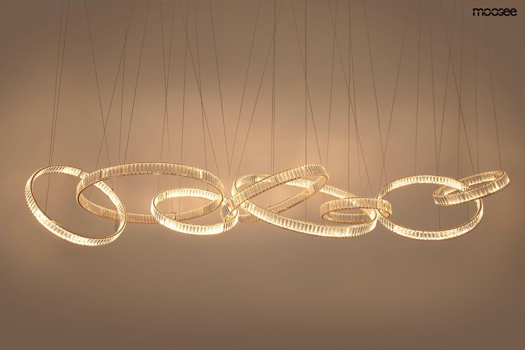 kryształowa nowoczesna lampa glamour Liberty line 8 złota