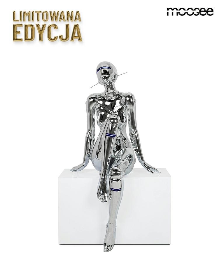 srebrna lampa podłogowa Cyber Woman