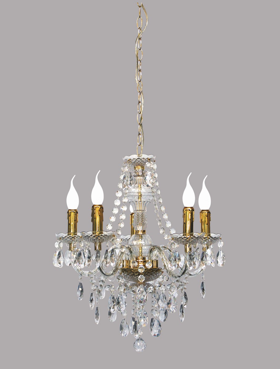 kryształowy żyrandol złoty baroco z akrylu