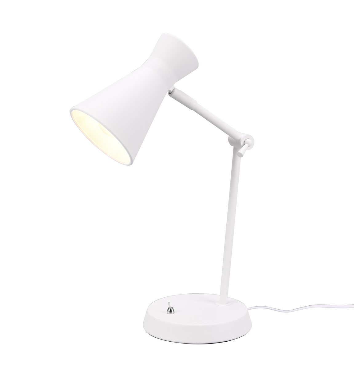 biała lampka stołowa Pelikan lampa biurkowa
