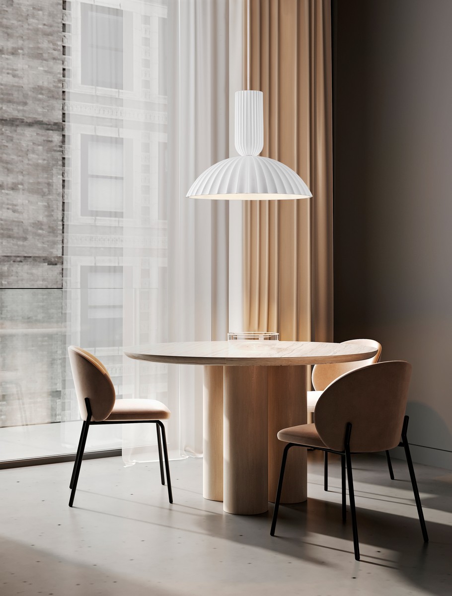 LAMPA RYFLOWANA BIAŁA MORNING 50 