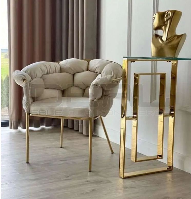 krzesło tapicerowane glamour przeplatane