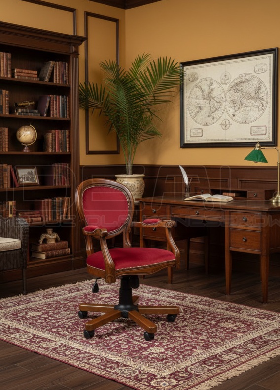 Krzesło biurowe styl kolonialny Bibury IdealMeble.pl