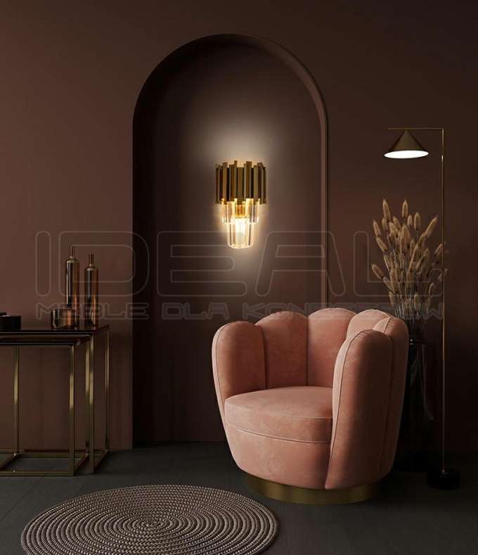 Kinkiet złoty kryształowy glamour Imperial Wall Gold