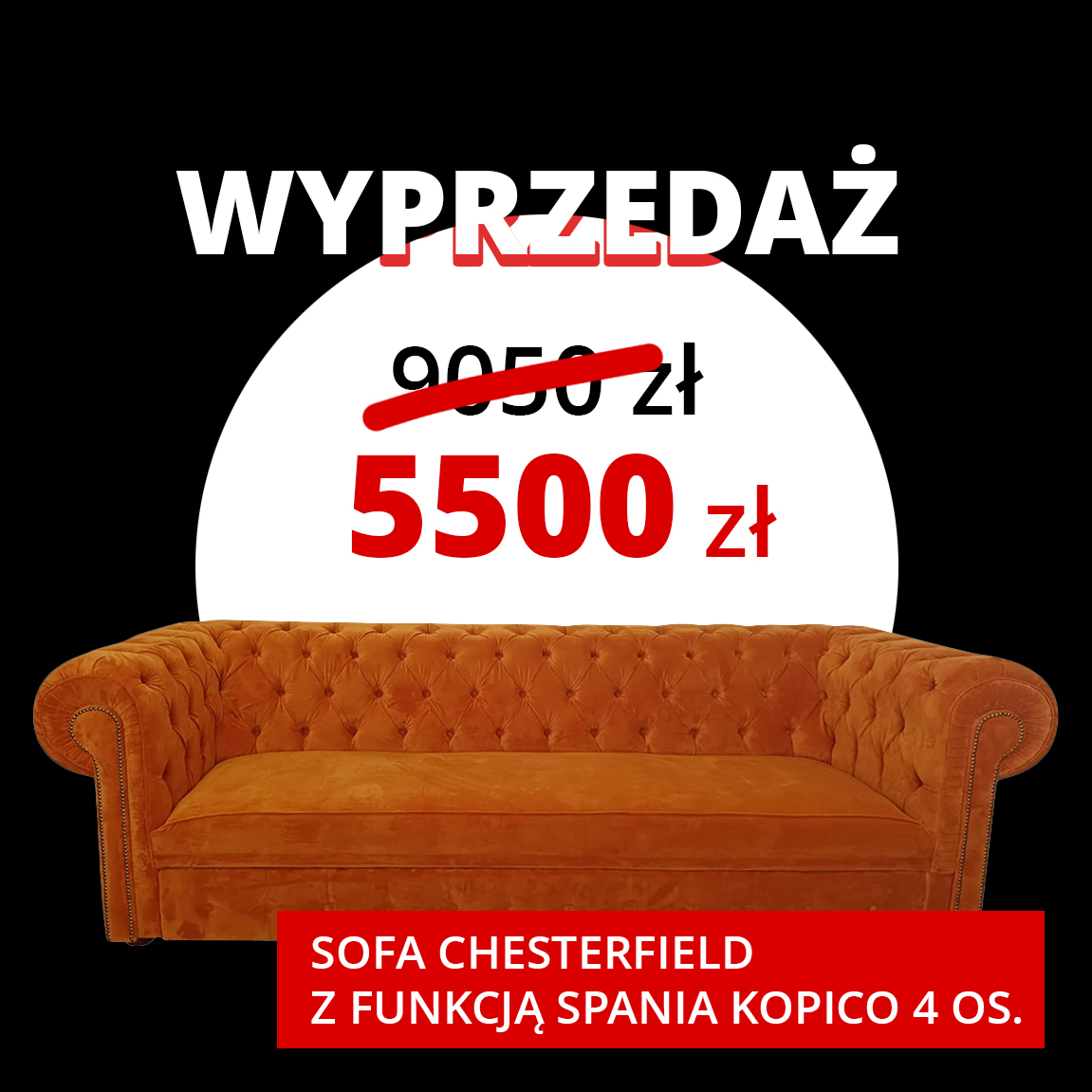 Wyprzedaż na sofę chesterfield IdealMeble.pl