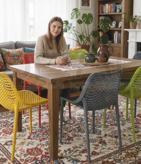 Krzesło ażurowe kolorowe Chips żółte, zielone, czerwone, pomarańczowe, szare, kawowe IdealMeble.pl