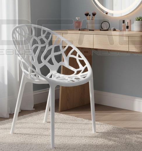 Krzesło ażurowe Koral Mode białe IdealMeble.pl