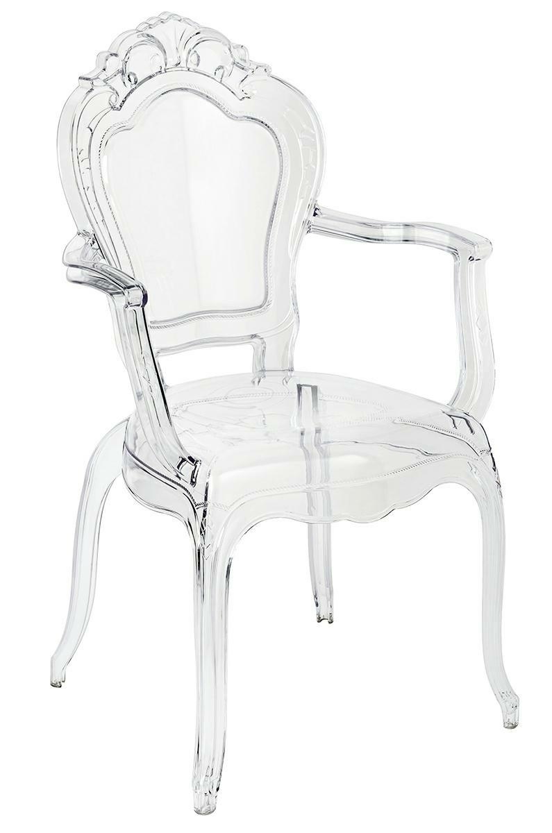 Krzesło glamour przezroczyste King Arm