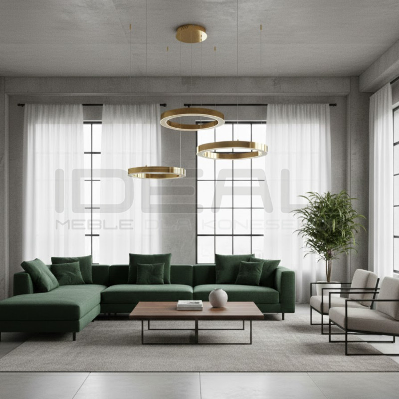 Lampa wisząca glamour Ring Circle 40+60+80 LED złota połysk IdealMeble.pl