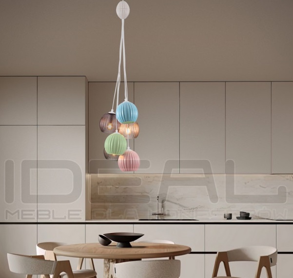  Lampa wisząca z kolorowymi kloszami Farve 6 | IdealMeble.pl