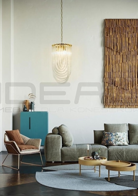 Lampa wisząca złota glamour Murano L