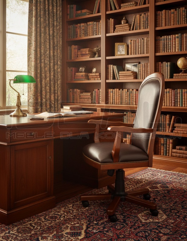 Skórzany Fotel biurowy Warwick tapicerowany | IdealMeble.pl