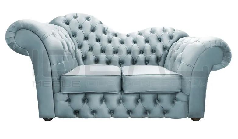 Kleine Chesterfield Sofa Madame Wave mit Schlaffunktion Samt 2-Sitzer