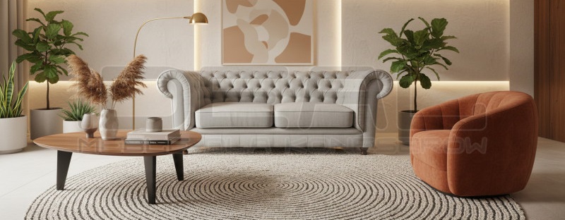 Sofa Chesterfield w tkaninie Lady 3 os. IdealMeble.pl