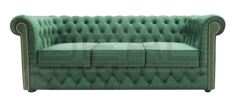 Sofa rozkładana chesterfield Normal z funkcją spania codziennego 3 os.